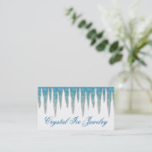 Visitekaartje van juwelen Icicle Blue Silver (Staand voorkant)