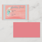 Visitekaartje van juwelen in peach en Turquoise (Voorkant / Achterkant)