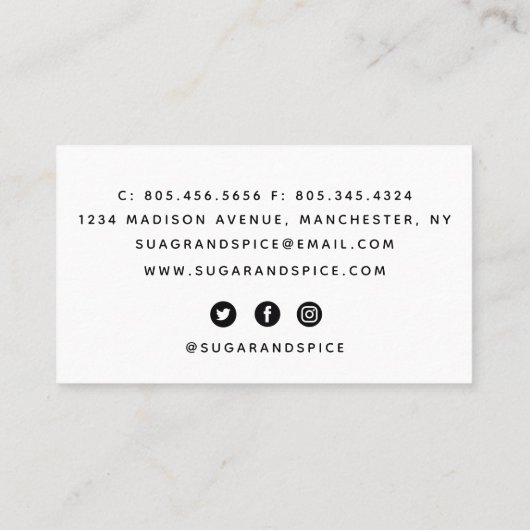 Visitekaartje van kaken/bakkerijen (Achterkant)