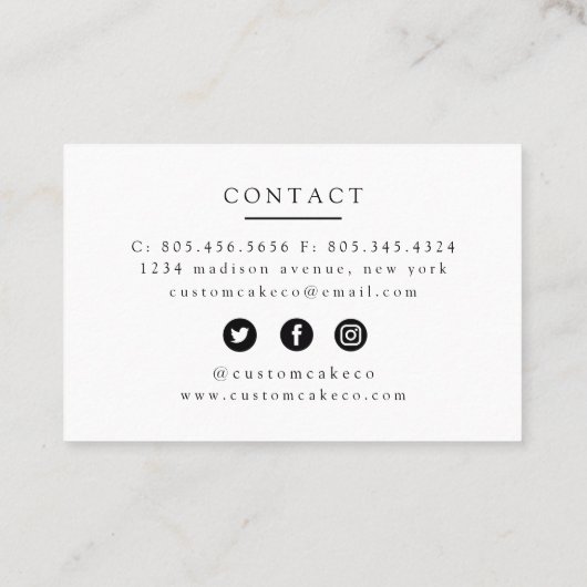 Visitekaartje van kaken/bakkerijen (Achterkant)