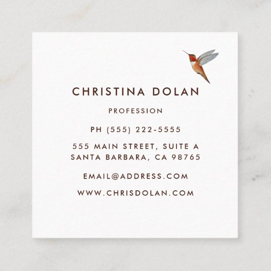 Visitekaartje van kalkoenen (Achterkant)