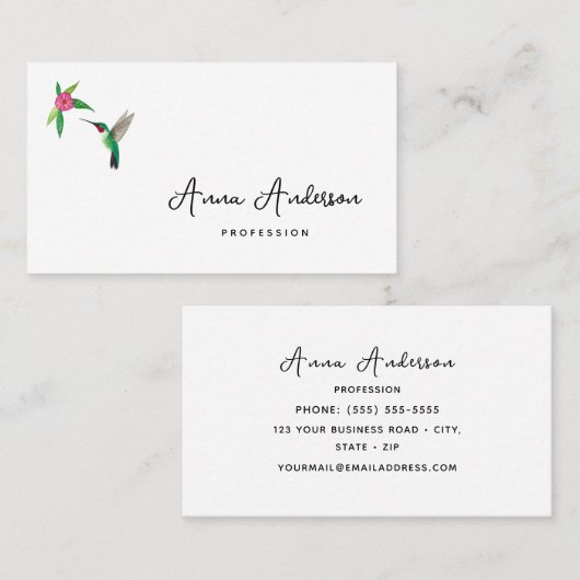 Visitekaartje van kalkoenen (Voorkant / Achterkant)