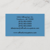 Visitekaartje van kantoor-meubelen, blauw (Achterkant)