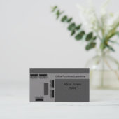 Visitekaartje van kantoor-meubelen, grijs (Staand voorkant)