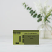 Visitekaartje van kantoor-meubelen, Olijfgroen (Staand voorkant)