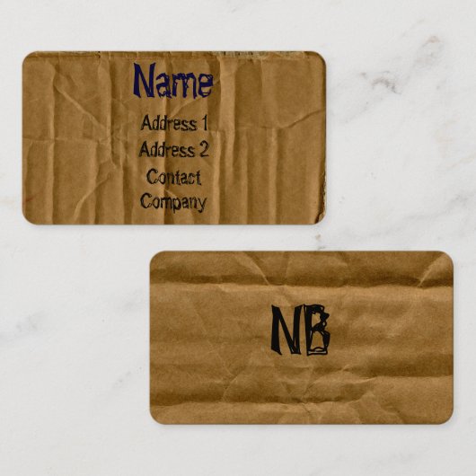 Visitekaartje van karton (Voorkant / Achterkant)