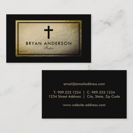 Visitekaartje van kerkpastor (Voorkant / Achterkant)