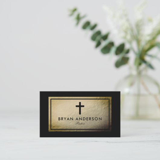Visitekaartje van kerkpastor (Staand voorkant)