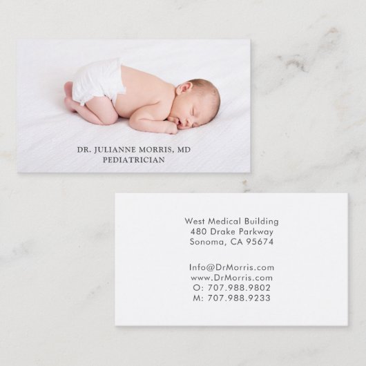 Visitekaartje van kinderartsen (Voorkant / Achterkant)