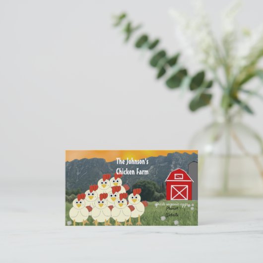 Visitekaartje van kippenboeren (Staand voorkant)