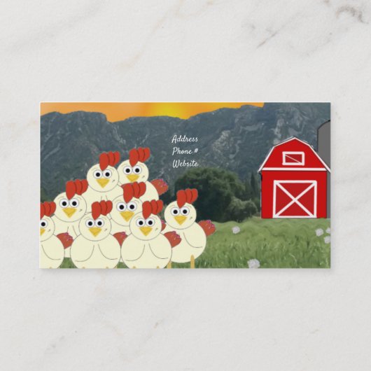 Visitekaartje van kippenboeren (Achterkant)