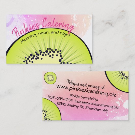 visitekaartje van kiwi-fruitbakkerij (Voorkant / Achterkant)