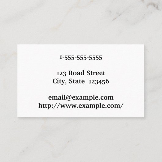 Visitekaartje van klas- en gewoon oftalmoloog (Achterkant)