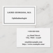 Visitekaartje van klas- en gewoon oftalmoloog (Voorkant / Achterkant)