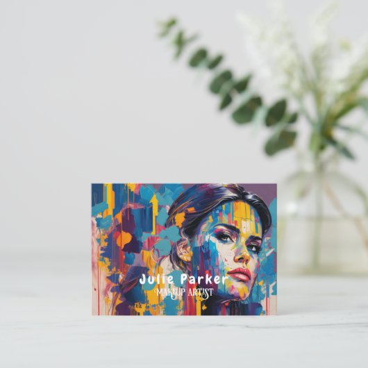 Visitekaartje van kleurrijke olieverf (Staand voorkant)