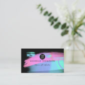 Visitekaartje van kleurrijke verf omzwenken (Staand voorkant)