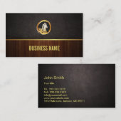 Visitekaartje van koninklijk paard Hout en leder (Voorkant / Achterkant)