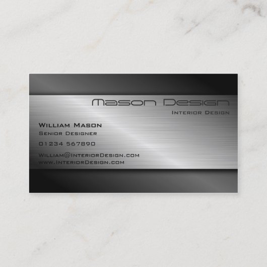 Visitekaartje van koolstofvezel en geborsteld staa (Achterkant)