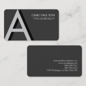 Visitekaartje van korner grijs monogram (Voorkant / Achterkant)