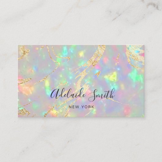 visitekaartje van kristal opal (Voorkant)