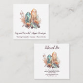 Visitekaartje van kristallen en bloemen (Voorkant / Achterkant)