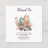 Visitekaartje van kristallen en bloemen (Achterkant)