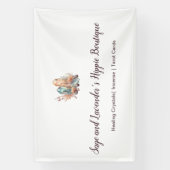 Visitekaartje van kristallen en bloemen spandoek (Verticaal)