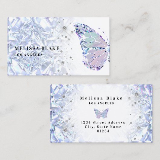 visitekaartje van kristalvlinder (Voorkant / Achterkant)