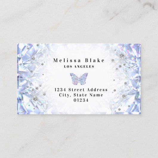 visitekaartje van kristalvlinder (Achterkant)