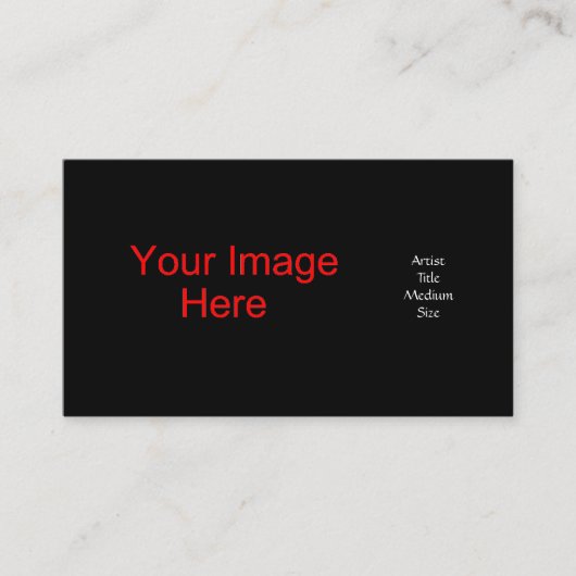Visitekaartje van kunstenaar (Voorkant)