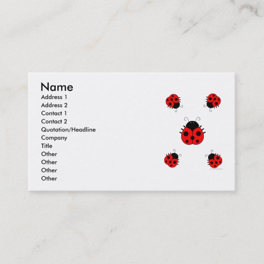 Visitekaartje van Ladybugs (Voorkant)