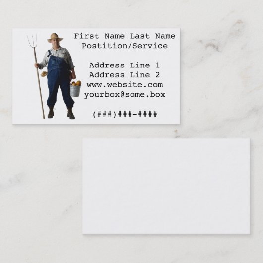 Visitekaartje van landbouwers (Voorkant / Achterkant)