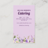 visitekaartje van lavender floral catering (Achterkant)