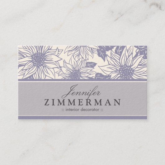 Visitekaartje van lavender-zonnebloemen (Voorkant)