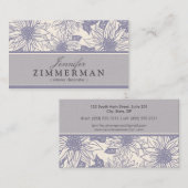 Visitekaartje van lavender-zonnebloemen (Voorkant / Achterkant)