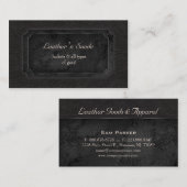 Visitekaartje van leder in Suede Black (Voorkant / Achterkant)