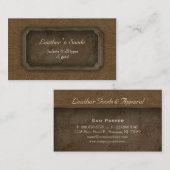 Visitekaartje van leder in Suede Brown (Voorkant / Achterkant)