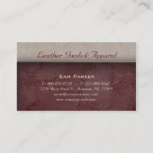 Visitekaartje van leder in Suede Burgundy (Achterkant)