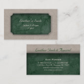 Visitekaartje van leder in Suede Green (Voorkant / Achterkant)