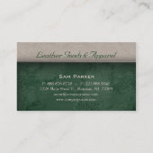 Visitekaartje van leder in Suede Green (Achterkant)