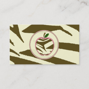 Visitekaartje van leerkrachten - Zebra Print Apple