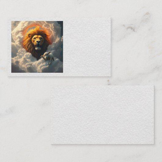 Visitekaartje van leeuw en lam (Voorkant / Achterkant)