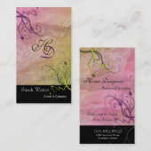 Visitekaartje van legante wijnstokken binnenshuis (Voorkant / Achterkant)