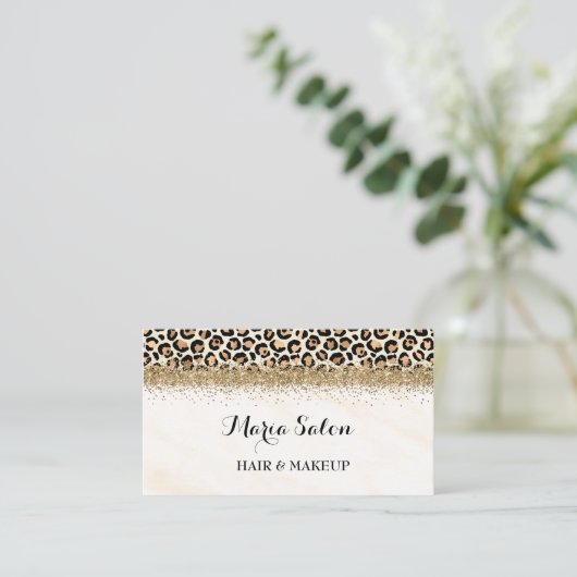 Visitekaartje van leopard glitter (Staand voorkant)