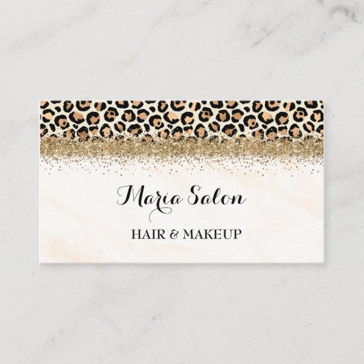 Visitekaartje van leopard glitter (Voorkant)