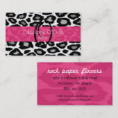 Visitekaartje van leopard Print Monogram (Voorkant / Achterkant)