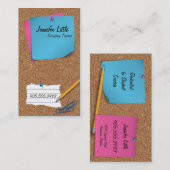 Visitekaartje van leraar aan de middelbare school (Voorkant / Achterkant)