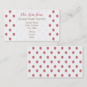 Visitekaartje van leraar - Red Apple Pattern (Voorkant / Achterkant)