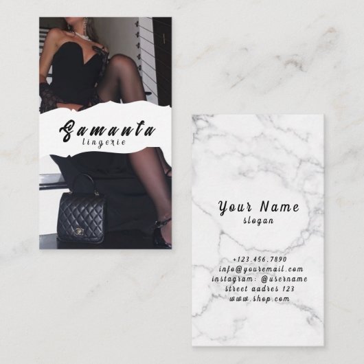 Visitekaartje van Lingerie (Voorkant / Achterkant)