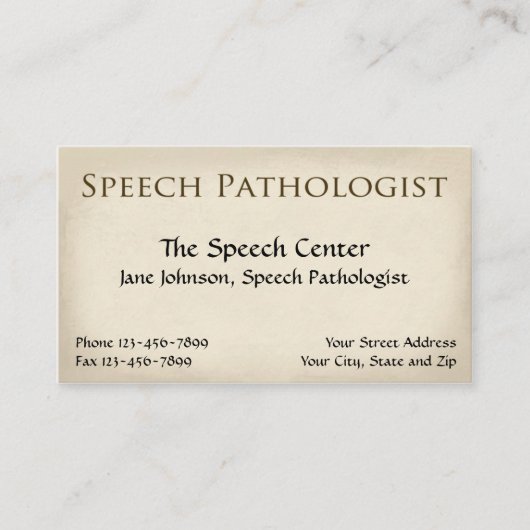 Visitekaartje van logopedist (Voorkant)